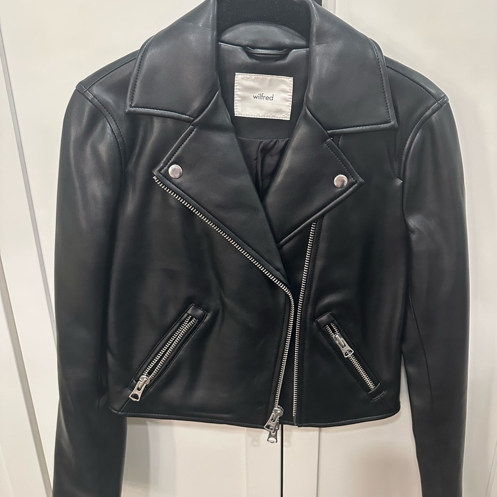 Aritzia Wilfred Black Vegan Leather Jacket